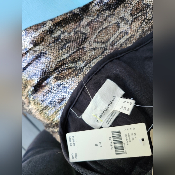 Anthropologie Sequin Snake Python Wide Leg Pants - Picture 7 of 13